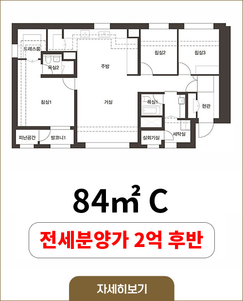 84C타입, 전세분양가 2억 후반