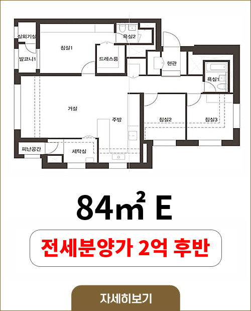 84E타입, 전세분양가 2억 후반